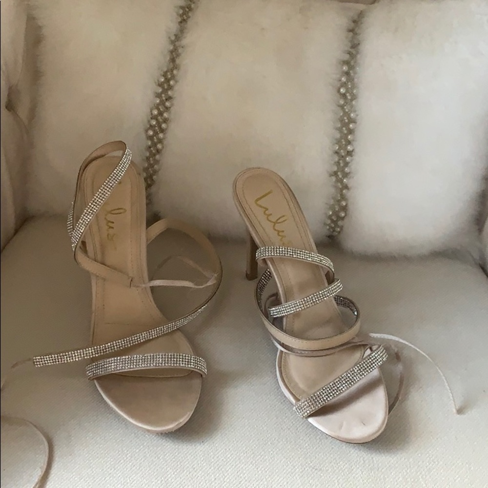 Diamond laced up heels